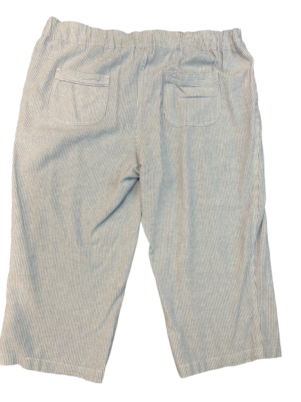 PER SE Linen Blend Pants Blue White Striped Women's 1X Coastal Grandmother - Picture 4 of 10